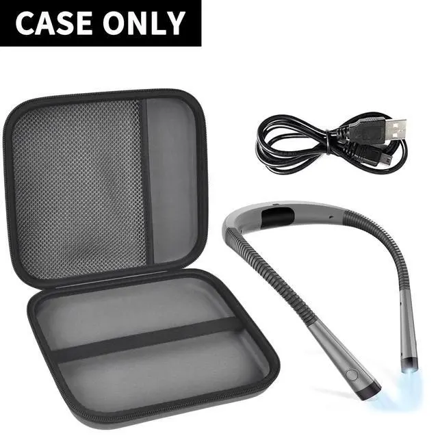 Alt view image 2 of 7 - Case Compatible with Glocusent/for Vekkia/for LITOM/for LEDGLE/for TAKKUI/for TSINGREE LED Neck Reading Light Book Light for Reading. Storage Carrying Holder for USB Cable - Gray (Box Only)