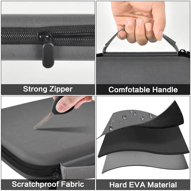 Alt view image 4 of 7 - Case Compatible with Glocusent/for Vekkia/for LITOM/for LEDGLE/for TAKKUI/for TSINGREE LED Neck Reading Light Book Light for Reading. Storage Carrying Holder for USB Cable - Gray (Box Only)