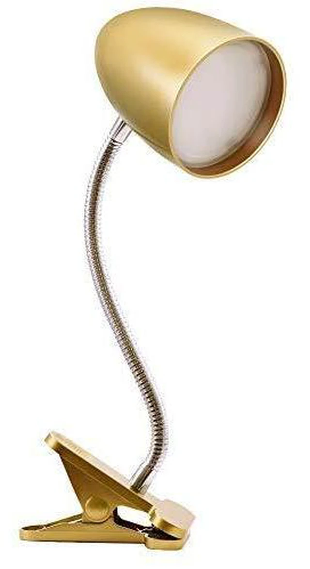 Main image of Clip on Light for Bed, Non-Dimmable Clip on Reading Light for Bed, 4000K Cool White, 3.5W 240 LM Desk lamp with clamp, Eye Protection, ETL Listed, Gold