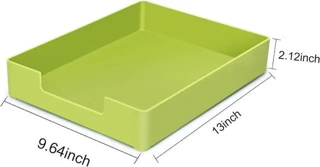 Alt view image 3 of 7 - Letter-Size Tray, Desk Drawer Organizer, A4 Plastic Paper Tray for Office, School, Home Storage, and Storage Containers for Gift Wrap, and Crafts (Green)