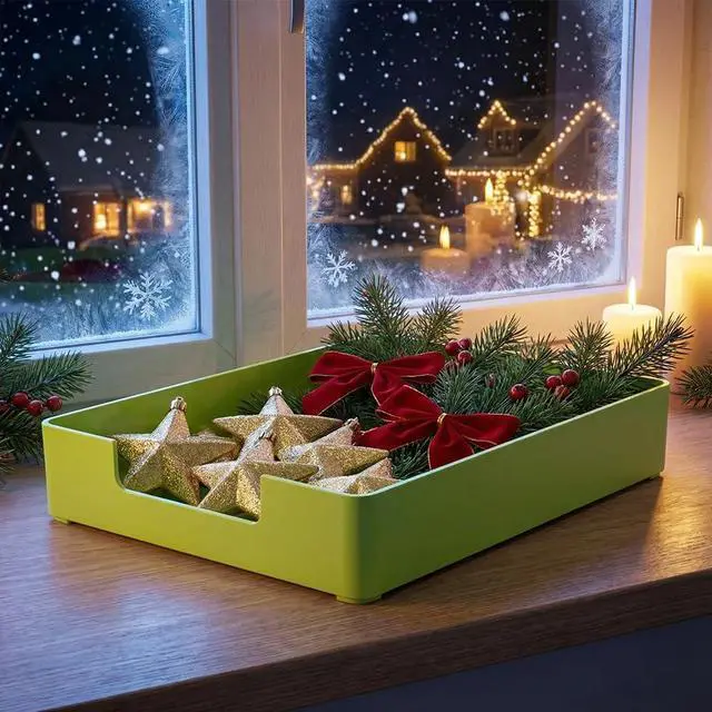Alt view image 4 of 7 - Letter-Size Tray, Desk Drawer Organizer, A4 Plastic Paper Tray for Office, School, Home Storage, and Storage Containers for Gift Wrap, and Crafts (Green)