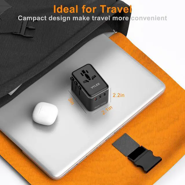 Alt view image 4 of 7 - 70W GaN International Travel Adapter, Universal Power Adapter with 3 USB-C (PD 70W) & 1 USB-A Ports, Worldwide Wall Charger for US to Europe, UK, Ireland, AU, Asia, Works in 200+ Countries