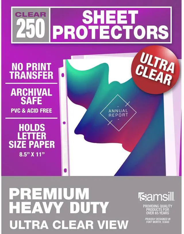 Main image of Ultra Clear Sheet Protectors, 250 Pack, 8.5x11 Inch Page Protectors for 3 Ring Binder, Premium Heavy Duty, Letter Size, Top Loading, Acid Free