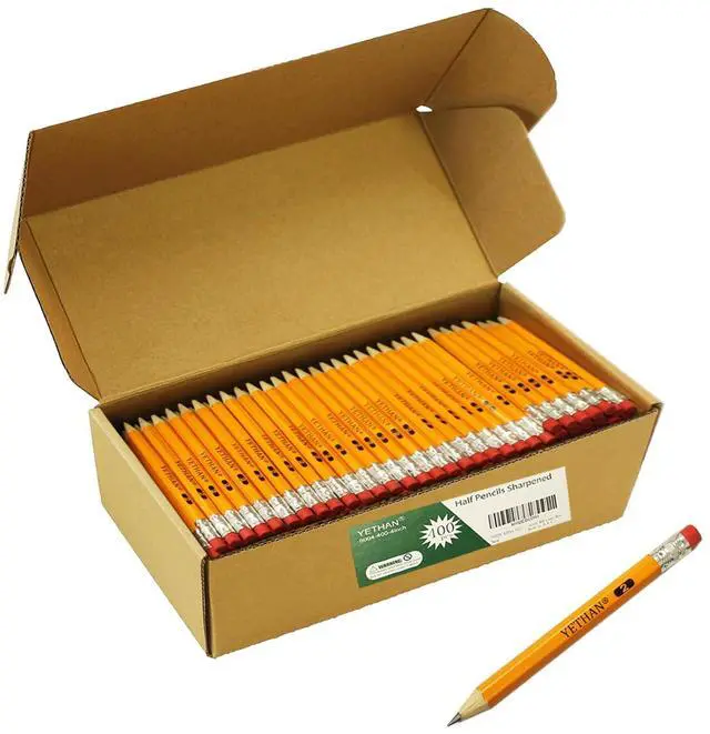 Main image of 400 Count Golf Pencils with Eraser Tops, 4" Half Pencils Pre-Sharpened, #2 HB Hexagon Mini Pencil Bulk for Classroom, Office, Home, Casino