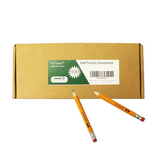 Alt view image 2 of 3 - 400 Count Golf Pencils with Eraser Tops, 4" Half Pencils Pre-Sharpened, #2 HB Hexagon Mini Pencil Bulk for Classroom, Office, Home, Casino