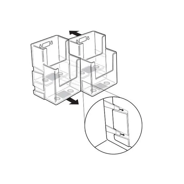 Alt view image 2 of 3 - 252032 Clear Two-Tier Tri-Fold Brochure Holder, Acrylic Boxes for Display - Table Menu Holder Stands (4.25 W by 3.75 D by 7 H)-Tabletop Pamphlet Holder - 2-Pack