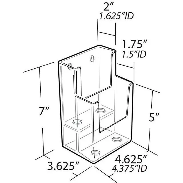 Alt view image 3 of 3 - 252032 Clear Two-Tier Tri-Fold Brochure Holder, Acrylic Boxes for Display - Table Menu Holder Stands (4.25 W by 3.75 D by 7 H)-Tabletop Pamphlet Holder - 2-Pack