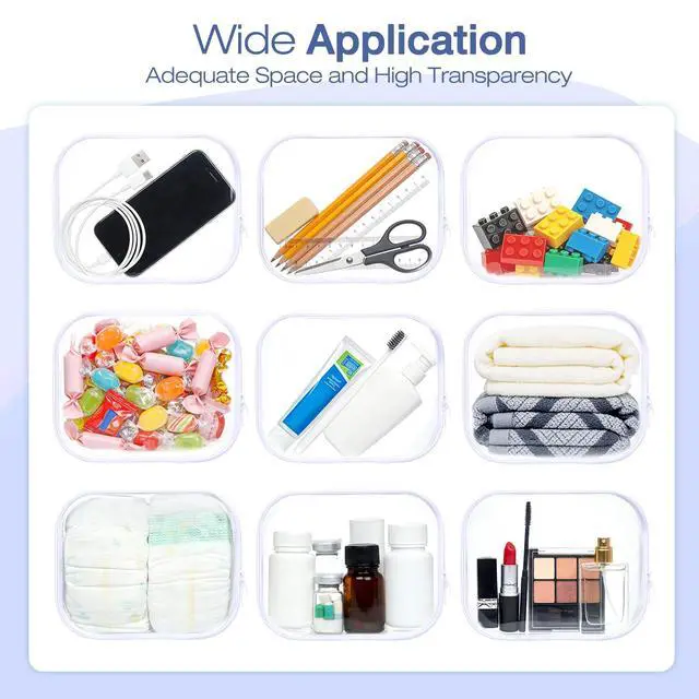 Alt view image 6 of 7 - Clear Hard Shell Zipper Case, 4 Pack Diaper Bag Organizer Pouches, Toiletry Bag for Travel, Waterproof Makeup Bags for Cosmetic, Toy Storage Organizer Pencil Bag