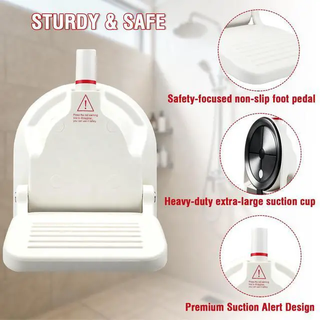 Alt view image 3 of 7 - Shower Foot Rest for Shaving Legs,Shower Shaving Foot Rest,Foot Rest for Shower with Powerful Suction Cup,Foldable Shaving Step for Inside Shower,Easy to Carry While Traveling