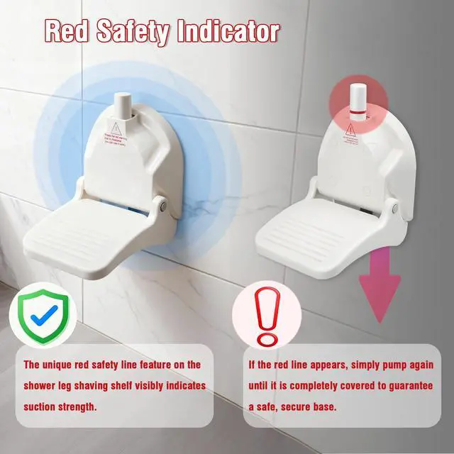 Alt view image 5 of 7 - Shower Foot Rest for Shaving Legs,Shower Shaving Foot Rest,Foot Rest for Shower with Powerful Suction Cup,Foldable Shaving Step for Inside Shower,Easy to Carry While Traveling