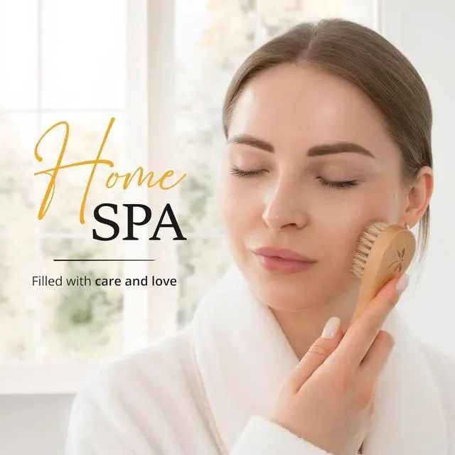 Alt view image 5 of 7 - Dry Brushing Body Brush Set - Natural Boar Bristle Body Brush, Exfoliating Face Brush & Bath Gloves - Ideal Dry Skin Brush for Lymphatic Drainage & Healthy Glowing Skin!