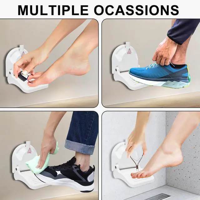 Alt view image 4 of 7 - Shower Foot Rest, Strong Suction Cup Foldable Foot Stool for Shaving Legs in Shower, No Drill Bathroom Foot Rest with Anti-Slip Surface for Elderly, Pregnancy, Portable for RV Travel