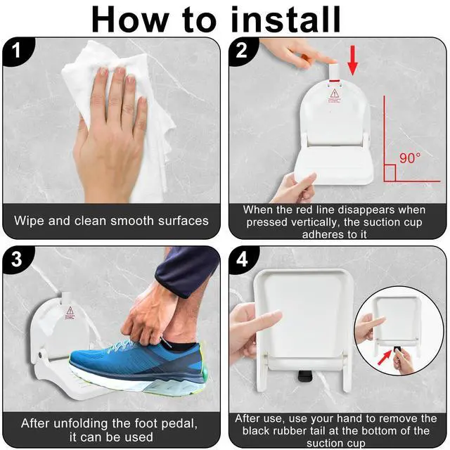 Alt view image 7 of 7 - Shower Foot Rest, Strong Suction Cup Foldable Foot Stool for Shaving Legs in Shower, No Drill Bathroom Foot Rest with Anti-Slip Surface for Elderly, Pregnancy, Portable for RV Travel