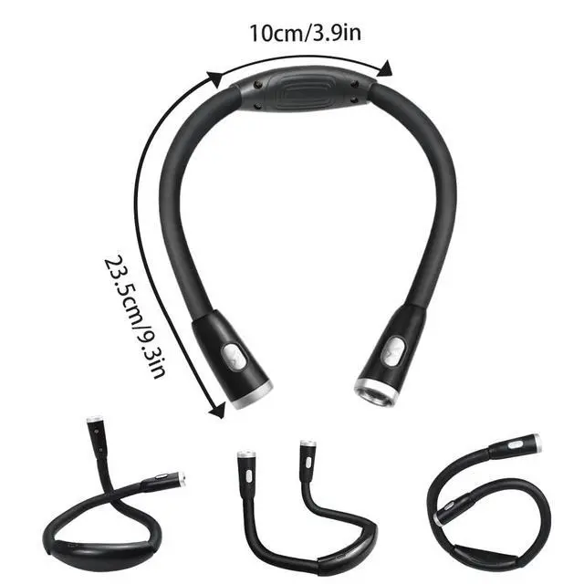 Alt view image 5 of 7 - Neck Reading Light, Rechargeable Book Light for Reading in Bed, Hands Free, 360° Flexible Arms, Neck Light for Reading, Knitting, Camping, Repairing