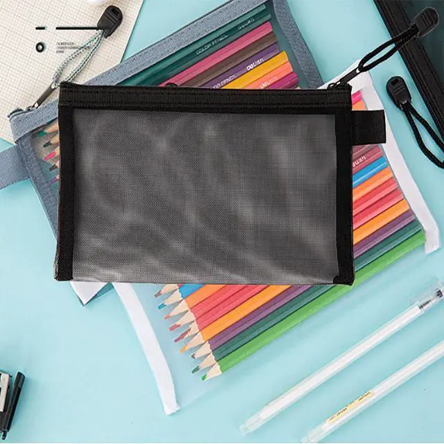 Alt view image 4 of 6 - 20Pieces Nylon Mesh Cosmetic Bags Zippered,Portable Organizing Pouches for Travel,Toiletries Bag for Women and Men (Black)