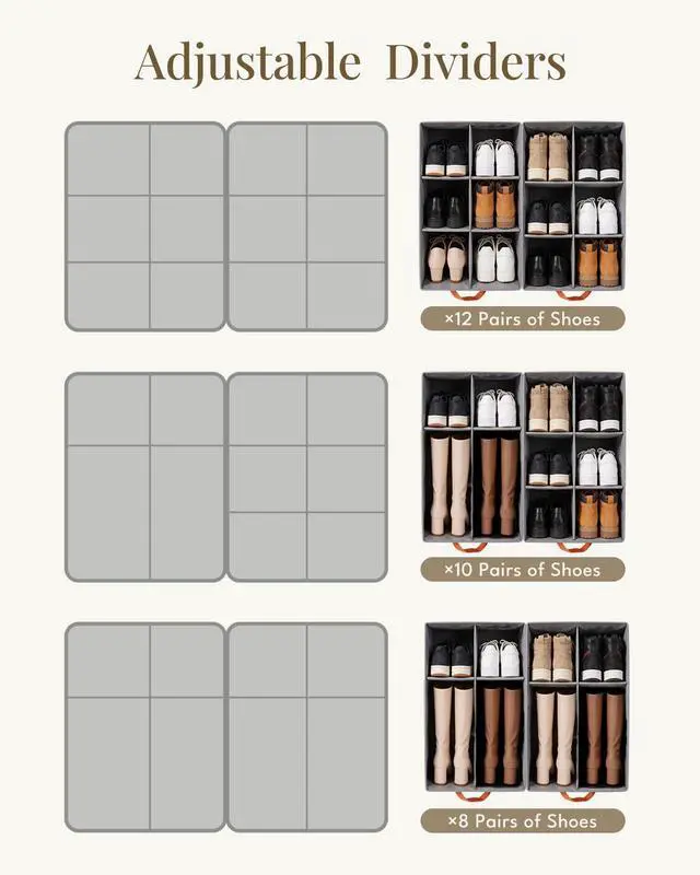 Alt view image 4 of 7 - Smell Proof Shoe Organizer for Closet 2 Pack - Shoe Storage Box Bin Cubes