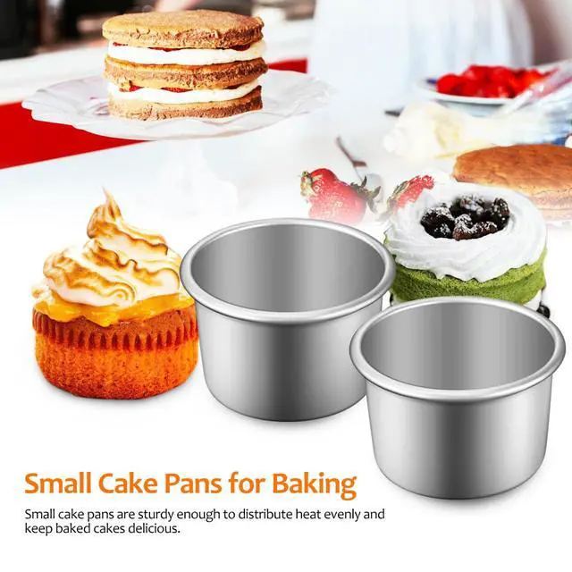 Alt view image 6 of 7 - 12 Pcs 2 Inch Mini Cake Pans with Removable Bottom -Round Aluminum Baking Molds for Cheesecakes, Cupcakes, and Individual Desserts