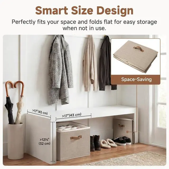 Alt view image 6 of 7 - Shoe Organizer for Closet, Shoe Cubby Storage Containers with Adjustable Dividers and Clear Cover, Foldable Shoe Storage Box for Sandals, Sneakers, Fits up to 16 Pairs, Taupe