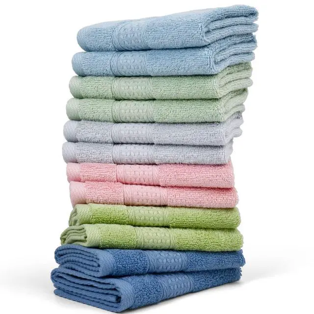 Alt view image 7 of 7 - Wash Cloths Soft Bathroom Washcloths for Body and Face, Wash Cloth with Assorted Colors Bulk Face Cloths 13 by 13 Inches (12 Pieces 6 Colors)