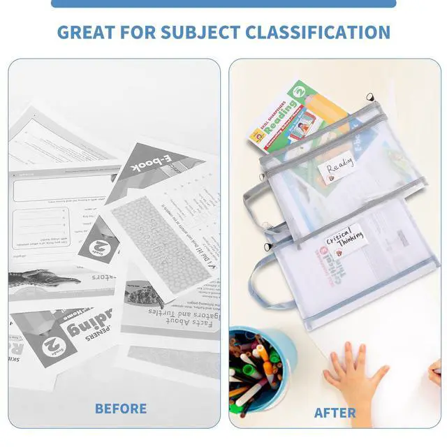 Alt view image 4 of 6 - Organizer Pouches Double-Layer A4 Storage Bags for Toys, Puzzles, School Supplies, Travel, Home Organization.