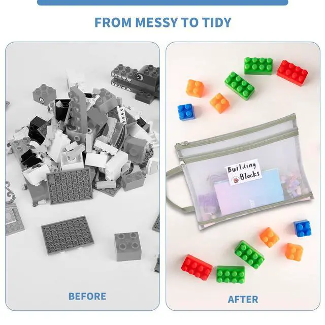 Alt view image 5 of 6 - Organizer Pouches Double-Layer A4 Storage Bags for Toys, Puzzles, School Supplies, Travel, Home Organization.