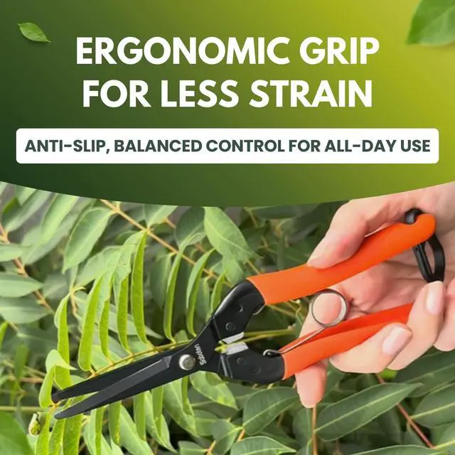 Alt view image 2 of 7 - Professional Japanese Harvesting Shears, Straight Precision Blade, Black Fluorine-Coated Stainless Steel, Spring-Loaded, Shock-Absorbing Grip, Safety Lock, Made in Japan