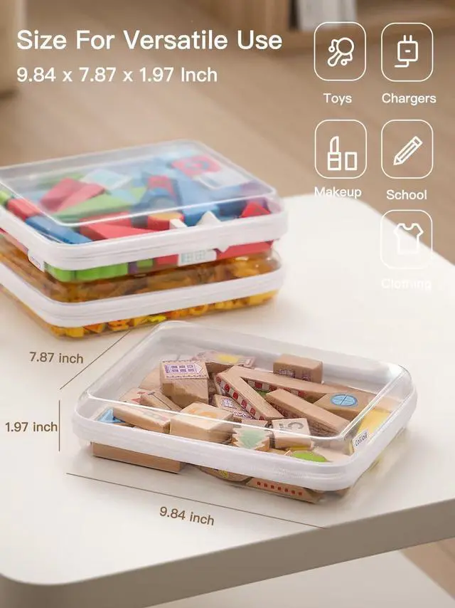 Alt view image 2 of 7 - 3PCS Large Clear Hard Shell Zippered Case, Diaper Bag Organizing Pouches, Waterproof Cosmetic Bag, Storage Organizer Bins.