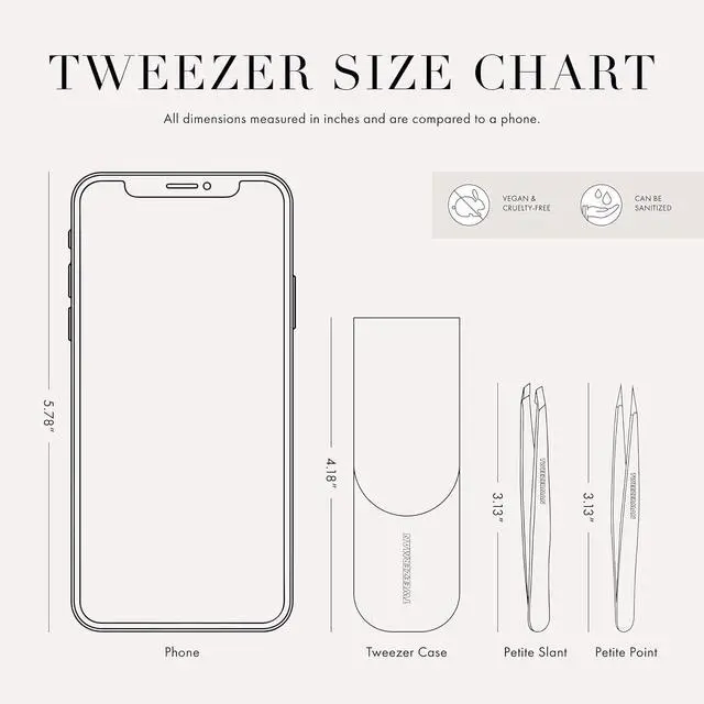 Alt view image 3 of 7 - Petite Tweeze Set with Travel Case - Point and Slant Tweezers, Tweezers for Travel (Black Case)
