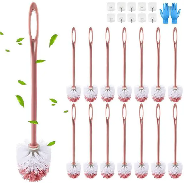 Main image of 15 Pcs Toilet Brush,17.3" Bathroom Toilet Bowl Brush,Commercial Heavy Duty Toilet Bowl with Hook & Gloves,Long Handle Toilet Bowl for Household Cleaning,Professional/Janitorial Scrub Brush for Toilet