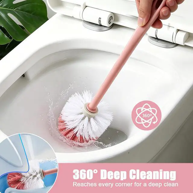 Alt view image 2 of 7 - 15 Pcs Toilet Brush,17.3" Bathroom Toilet Bowl Brush,Commercial Heavy Duty Toilet Bowl with Hook & Gloves,Long Handle Toilet Bowl for Household Cleaning,Professional/Janitorial Scrub Brush for Toilet