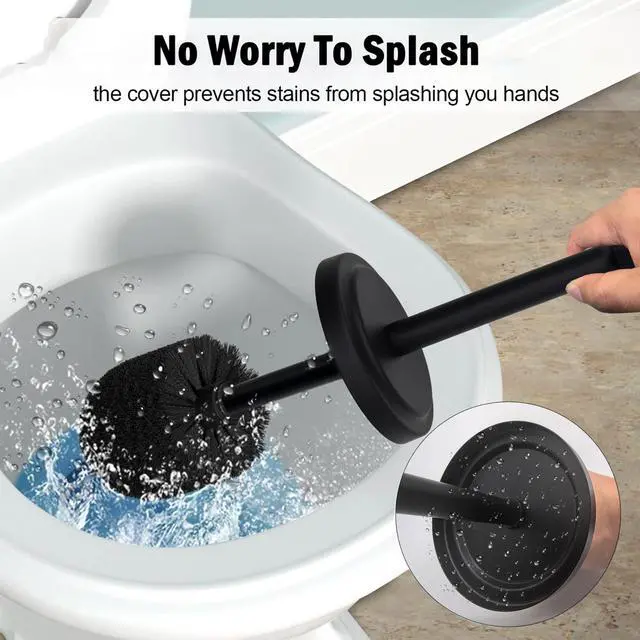 Alt view image 4 of 7 - Matte Black Toilet Bowl Brush with Holder, Durable Bathroom Cleaning Tool, Modern Design for Easy Toilet Maintenance, Bathroom Cleaner Brush for Efficient Cleaning and Hygiene