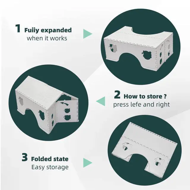 Alt view image 4 of 5 - Foldable Toilet Stool, 7inches Healthy Bathroom Squatting Posture Poop Stool with Anti-Slip Feet, A Good Helper to Effective Relief of Constipation, Easy to Storage Toilet Squat Stool.