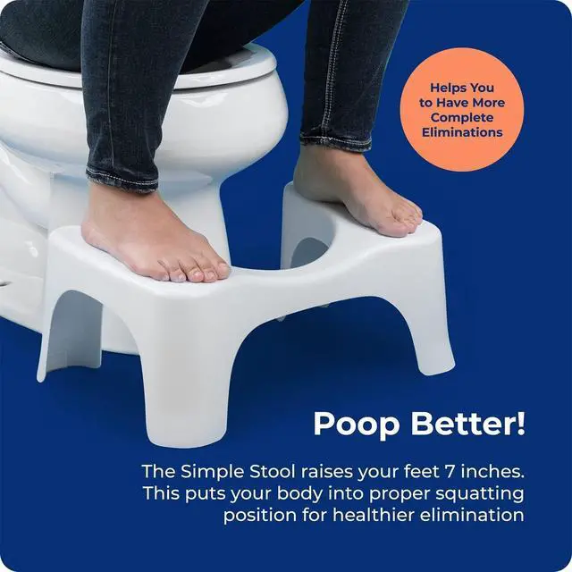 Alt view image 6 of 6 - Simple Curve Bathroom Toilet Stool 7" White