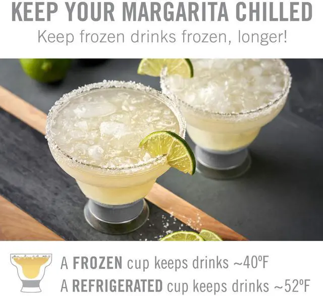Alt view image 2 of 7 - FREEZE Stemless Margarita Glasses, Insulated Plastic Cocktail Glasses for Frozen Drinks, Double Wall Chiller Cups for Beach, Outdoor Party, Home Bar, Margarita Gifts, 12 oz, Set of 2, Green