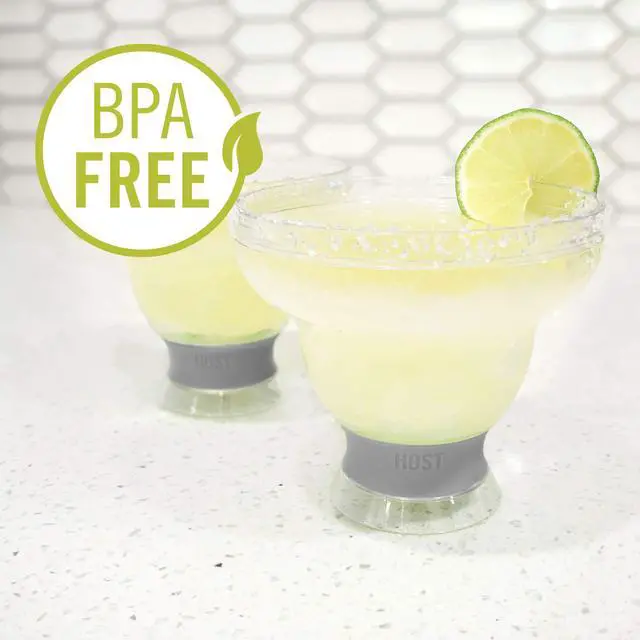 Alt view image 6 of 7 - FREEZE Stemless Margarita Glasses, Insulated Plastic Cocktail Glasses for Frozen Drinks, Double Wall Chiller Cups for Beach, Outdoor Party, Home Bar, Margarita Gifts, 12 oz, Set of 2, Green