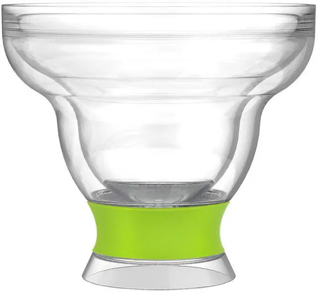 Alt view image 4 of 7 - FREEZE Stemless Margarita Glasses, Insulated Plastic Cocktail Glasses for Frozen Drinks, Double Wall Chiller Cups for Beach, Outdoor Party, Home Bar, Margarita Gifts, 12 oz, Set of 2, Green