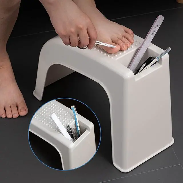 Alt view image 4 of 7 - Shower Stool for Pedicure & Shaving Legs - Non-Slip, Sturdy Foot Rest