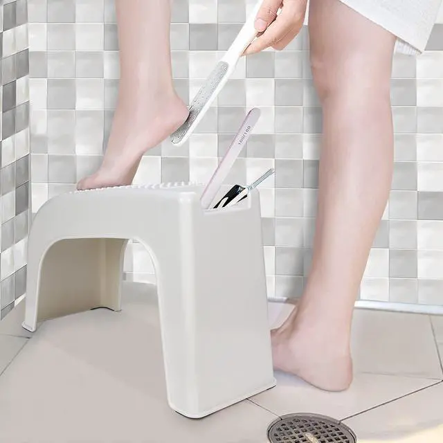 Alt view image 6 of 7 - Shower Stool for Pedicure & Shaving Legs - Non-Slip, Sturdy Foot Rest