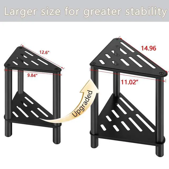 Alt view image 4 of 6 - Shower Foot Rest, Shower Stool for Inside Shower, Stainless Steel Waterproof Shower Stool for Shaving Legs - Corner Bathroom Bench Seat with Storage Shelf for Small Shower Spaces
