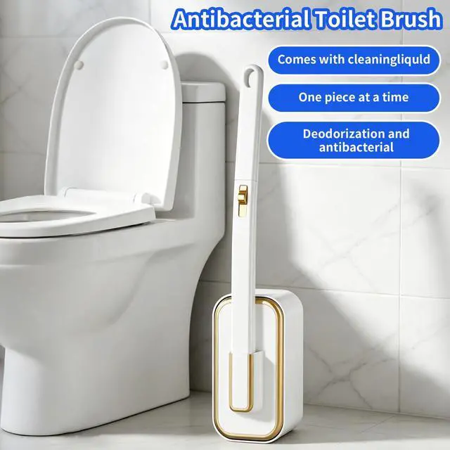 Alt view image 2 of 7 - Disposable Toilet Brush Kit with 48 Refill Heads, Holder Storage Caddy Wall-Mounted Toilet Bowl Wand Scrubber for Bathroom Toilet Cleaner Toilet Bowl