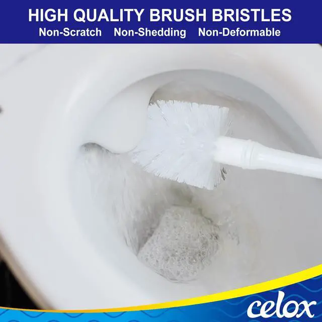 Alt view image 4 of 7 - oilet Bowl Brush and Holder, Compact Toilet Brush with Breathable Ventilation Stand Base, Bathroom Cleaning Kit, White, 2 Set