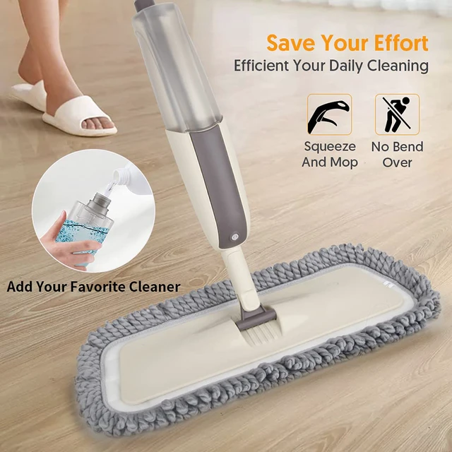 Alt view image 2 of 5 - Spray Wet Mops for Floor Cleaning: Hardwood Floor Mop with Sprayer Flat Mop Remove Pet Hair, 3 Washable Pads for Swiffer PowerMop, Swivel Head, Commercial Dust Mops, for Pet Owner Laminate Tiles Vinyl