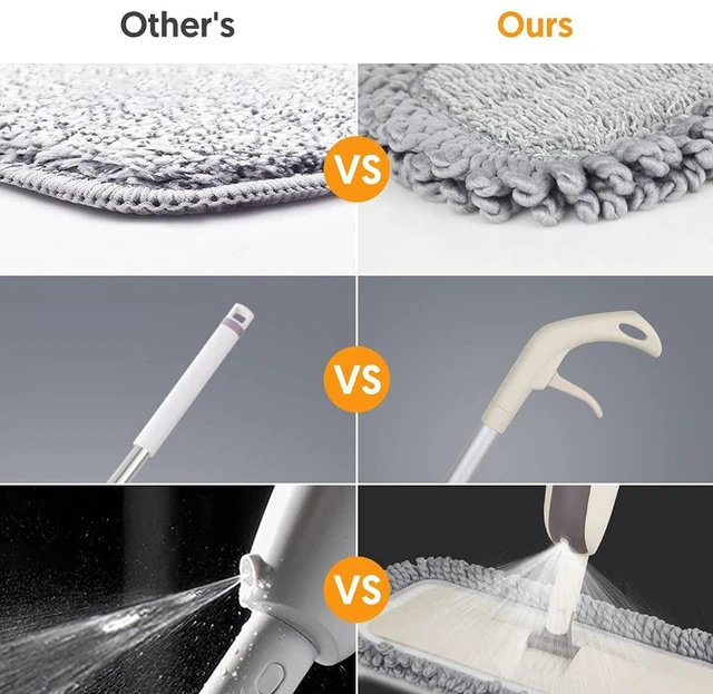 Alt view image 3 of 5 - Spray Wet Mops for Floor Cleaning: Hardwood Floor Mop with Sprayer Flat Mop Remove Pet Hair, 3 Washable Pads for Swiffer PowerMop, Swivel Head, Commercial Dust Mops, for Pet Owner Laminate Tiles Vinyl