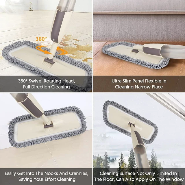 Alt view image 5 of 5 - Spray Wet Mops for Floor Cleaning: Hardwood Floor Mop with Sprayer Flat Mop Remove Pet Hair, 3 Washable Pads for Swiffer PowerMop, Swivel Head, Commercial Dust Mops, for Pet Owner Laminate Tiles Vinyl