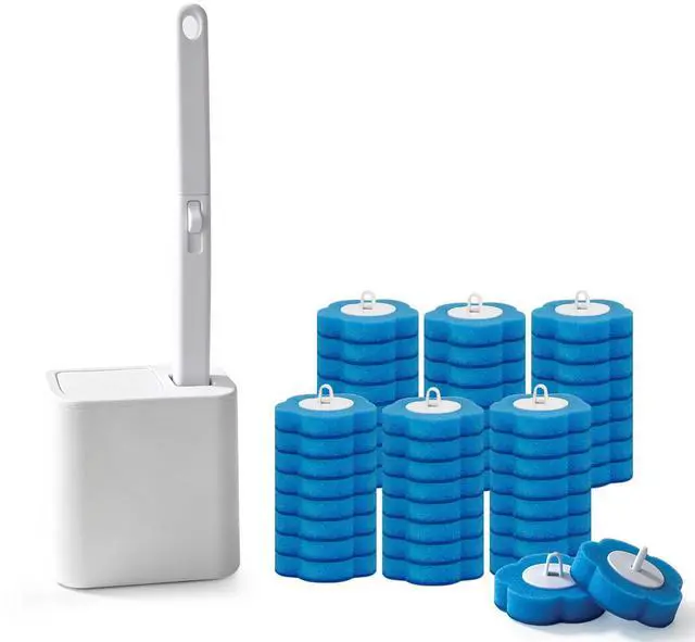 Main image of Disposable Toilet Brush with 48 Refills,Toilet Bowl Cleaner,Toilet Cleaning Supplies,Toilet Bowl Brush,Automatic lid-Opening and Closing Toilet Brush with Holder for Bathroom Deep Cleaning & Hygiene