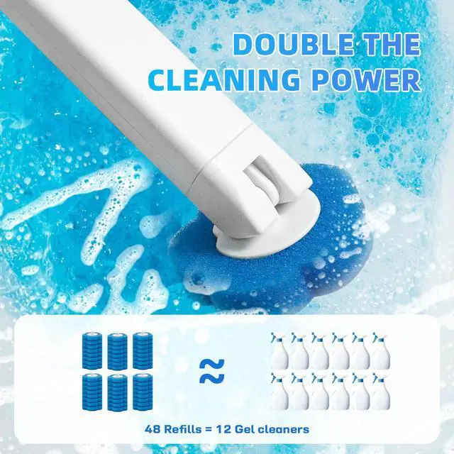 Alt view image 3 of 7 - Disposable Toilet Brush with 48 Refills,Toilet Bowl Cleaner,Toilet Cleaning Supplies,Toilet Bowl Brush,Automatic lid-Opening and Closing Toilet Brush with Holder for Bathroom Deep Cleaning & Hygiene