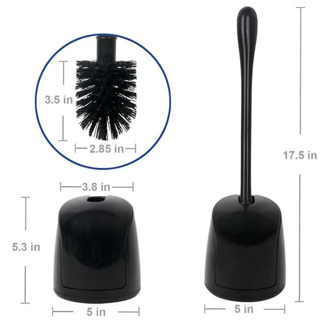 Alt view image 2 of 7 - Toilet Bowl Brush and Holder for Bathroom Cleaning, 2 SetBlack