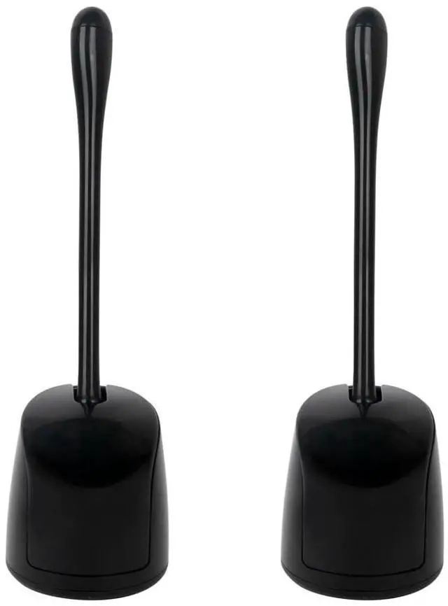 Main image of Toilet Bowl Brush and Holder for Bathroom Cleaning, 2 SetBlack
