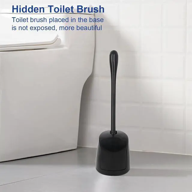Alt view image 3 of 7 - Toilet Bowl Brush and Holder for Bathroom Cleaning, 2 SetBlack