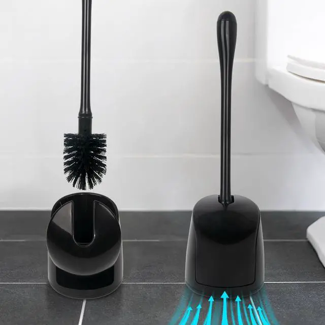 Alt view image 7 of 7 - Toilet Bowl Brush and Holder for Bathroom Cleaning, 2 SetBlack
